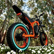 6000W Electric Dirt Bike 52V 32AH E-Mountainbike 60MPH NFC Adult Fat Tire E bike