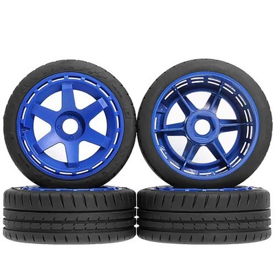 4Pcs Wheels and Tires Set 42mm*110mm for 1/7 1/8 WRC Rally KM FS KKPIT MJX