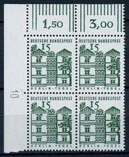 Bund Nr. 455 DZ postfrisch Eckrandviererblock Ecke 1 Druckerzeichen 10 016