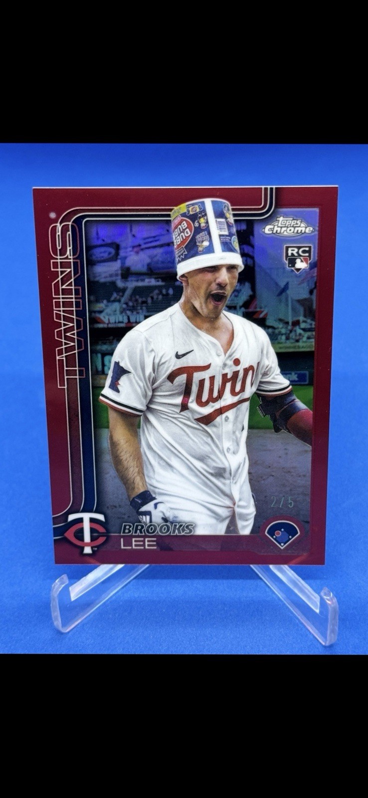 2025 Topps Chrome Update Brooks Lee USC6 RC Image Variation Red Refractor /5