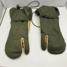 Vintage Size M Trigger Finger Mittens Shell USA Gloves Military Green W/ Liners