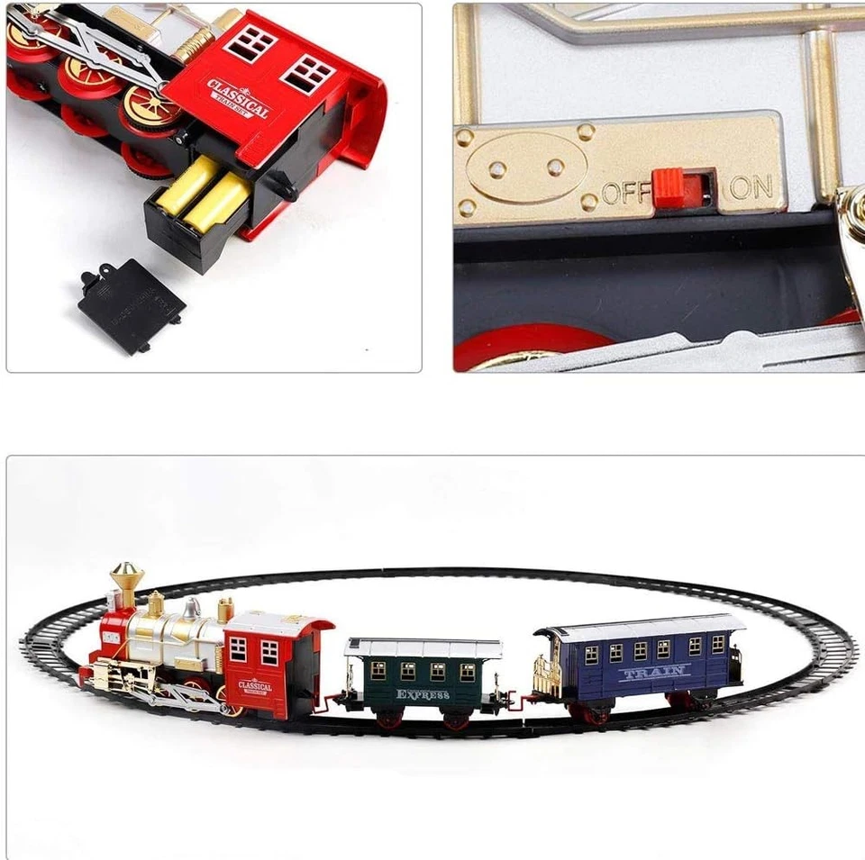 Pista Trenino Giocattolo Bambini Treno Locomotiva Con Canna Fumaria Funzionante  - Immagine 4 di 4
