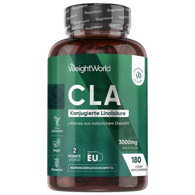 CLA - 180 Kapseln - Leistungsfähigkeit - Fitness & Sport - Distelöl - Linolsäure