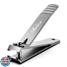 BALUCA Curved Toenail Clipper for Thick Nails, Heavy Duty Stainless Steel Toe