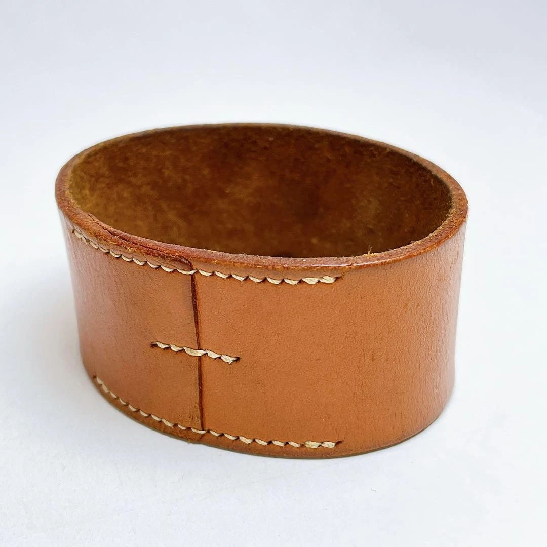 HERMÈS Bracciale largo Hermes Pool Tour in pelle marrone usatoo ottim senzala sca 3 