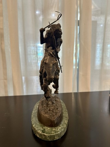 Vintage Frederic Remington "CHEYENNE" Bronze Reproduction Sculpture - Picture 2 of 15