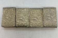 S Kirk & Son Repousse Floral 90F Sterling Silver Match Box Holders Set of 4