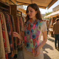 Lavello Chiffon Scarf Infinity Womens One Size Boho Hippie 70s Colorful Festival