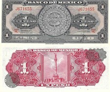 Mexico: $ 1 Peso Azteca 20 VIII 58 Banco de Mexico UNC.