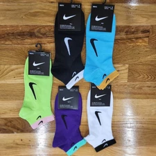 NWT Nike Ankle Socks Mens Size 5-9.5 Multcolor 5Pack Dri-Fit Maximum Coushioning