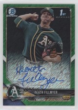 2018 Bowman Chrome Prospect Green Shimmer Refractor /99 Heath Fillmyer Auto 5tr