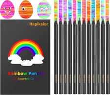 Stocking Stuffers for Kids, Art Supplies, 12 Color Rainbow Colored Pencils, Draw