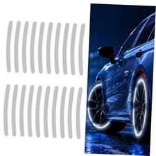 20PCS Reflective Car Wheel Rim Stripe Stickers, Anti-Scratch Night Safety White