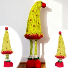 Standing Christmas Tree Gnome Plush 25–35" Adjustable Retractable Legs Decor