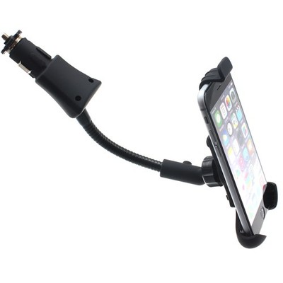Car Mount Charger Holder DC Socket USB Port Cradle Swivel for Cell Phones