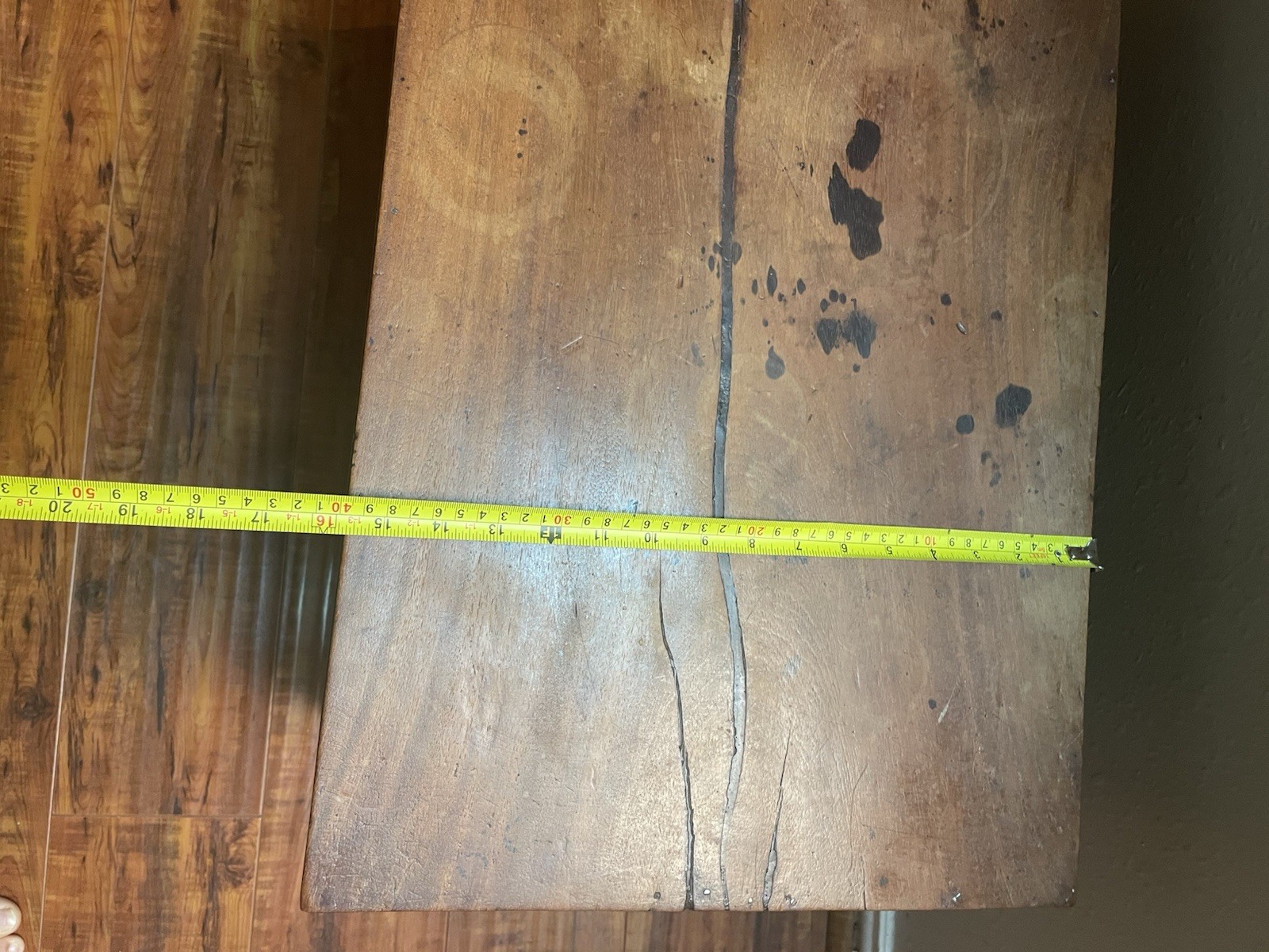 Vintage Wooden Storage Bench with Hinged Top. 
