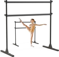 SELEWARE Height Adjustable Ballet Barre 4 FT Steel Crossbar, Black 