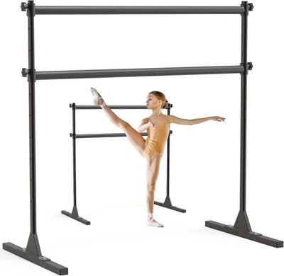 SELEWARE Height Adjustable Ballet Barre 4 FT (Steel Crossbar, Black) 