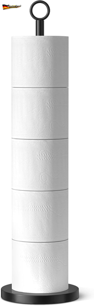 Freistehender Edelstahl Toilettenpapierhalter Mit Reservefunktion FüR Badezimmer-image
