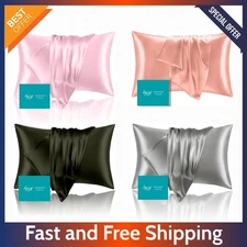100% Mulberry Silk Pillowcase with Hidden Zipper – Smooth, Cooling Pillow Cover.