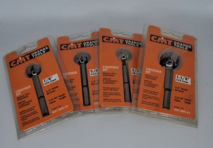lot of 4 new CMT Forstner 3/8 bits size 3/8 5/8 7/8 and 1-1/8 - Image 4 of 4