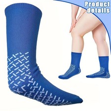 Non Slip Safety Socks Double Sided Tread Hospital Grip Slippers Soft LARGE