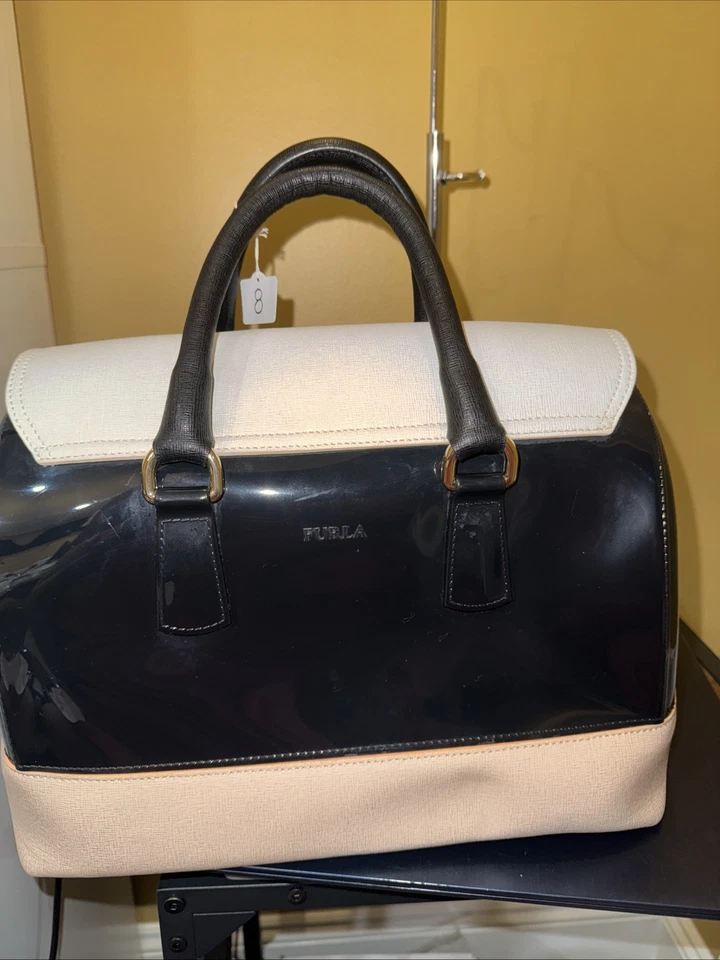 Furla Tricolor Rubber and Leather Candy Flap Satchel - Image 3 of 4