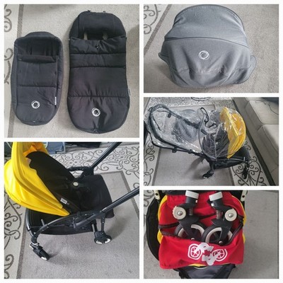 Bugaboo Bee Baby Stroller Seat   Canopy, Footmuffs, Rain Cover,  bag- travel