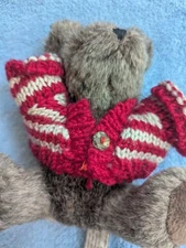  HugFun International Teddy Bear Plush Red Sweater Tan Brown Stuffed Toy  6 Inch