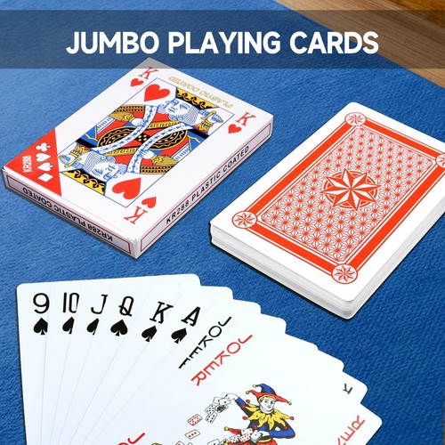 6.7"x4.6" Large Playing Cards, Jumbo Giant Game Card Deck, Oversize Huge Poker - Picture 5 of 7