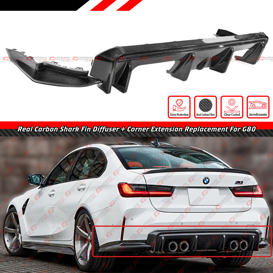 For 2021-2026 BMW G80 M3 3D Style Carbon Fiber Rear Diffuser +
