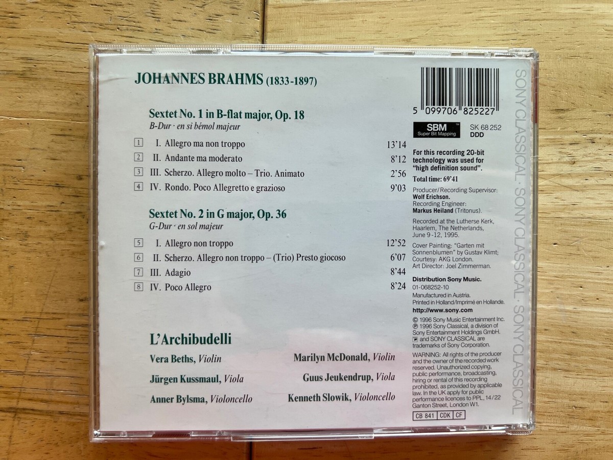Johannes Brahms - String Sextets - L'Archibudelli - 1996