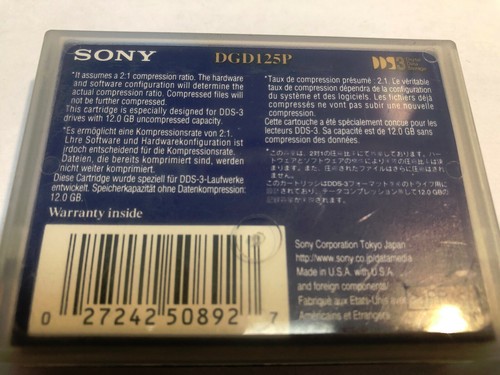 Sony DDS3 DGD125P Premium Data 125P Cartridge 12GB - Bild 2 von 2