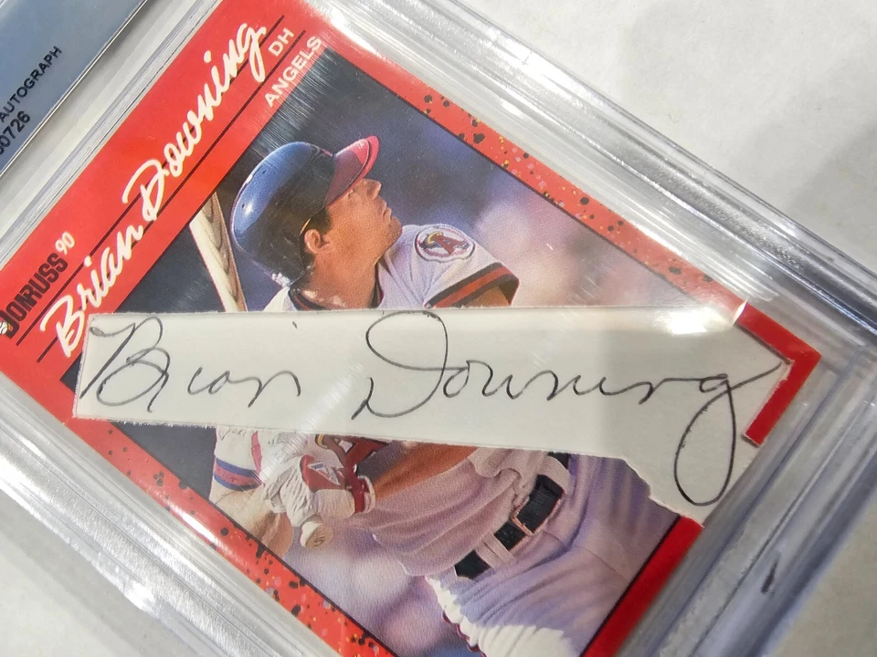 Tarjeta autografiada 1990 Donruss #352 Brian Downing Beckett corte autenticado Sig. Foto 3 de 4