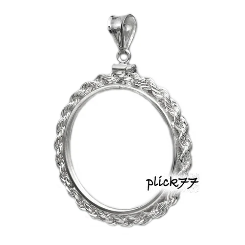 $10 Gold Liberty Sterling Silver Rope Coin Bezel Frame Mount Pendant