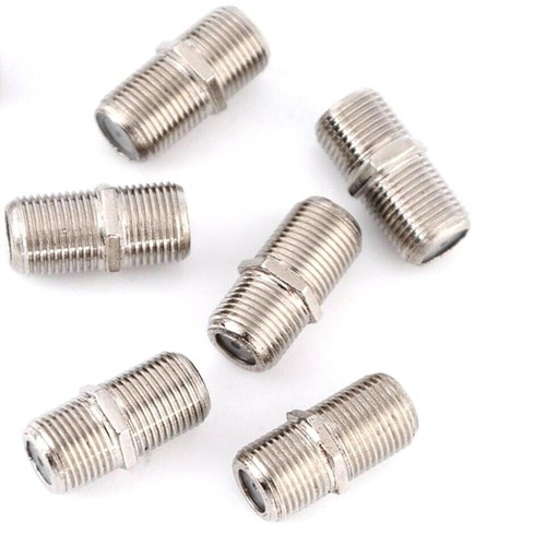 F81 Female/F81 Female TV Cable Coaxial Coupler Barrel Adapter w/hardware(5 Pack) - Picture 2 of 6