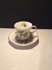 Royal Adderley Bone China Trillium Canadian Provincial Flower Teacup Saucer 1674