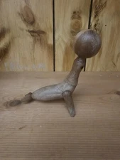 Mid Century Modern Zooline Schooline Seal with Ball Wooden Jointed Toy Zoo-Line