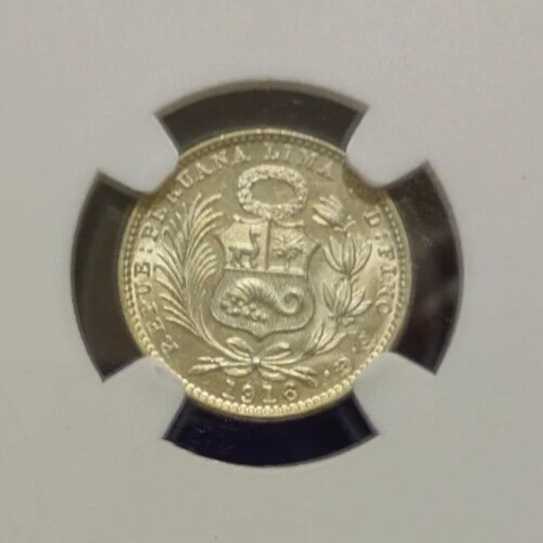 Peru 1916 FG Dinero Large date MS 63 NGC - Image 4 of 4