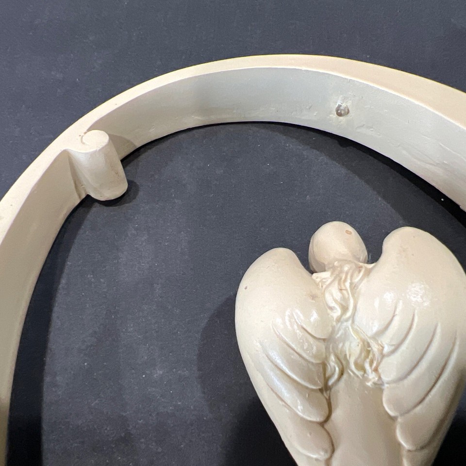 VINTAGE ALABASTER OR HEAVY PLASTER Angel/ HOPE Lighted Plaque eBay