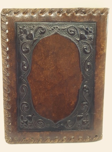 Embossed Leather Telephone Address Book Folder Tablet Fleur-de-Lis Vintage MCM - Picture 3 of 20