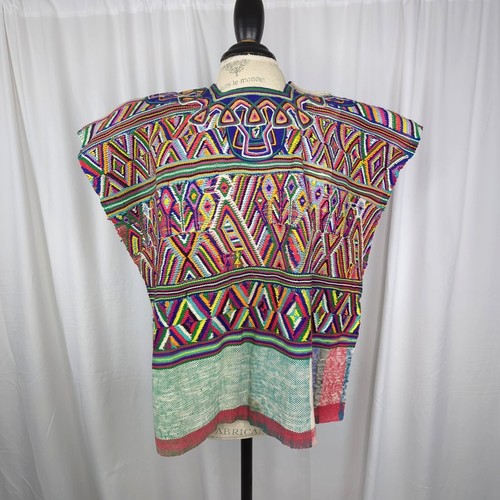 Vintage Huipil Top Small Knit Folk Indigenous - Picture 6 of 8
