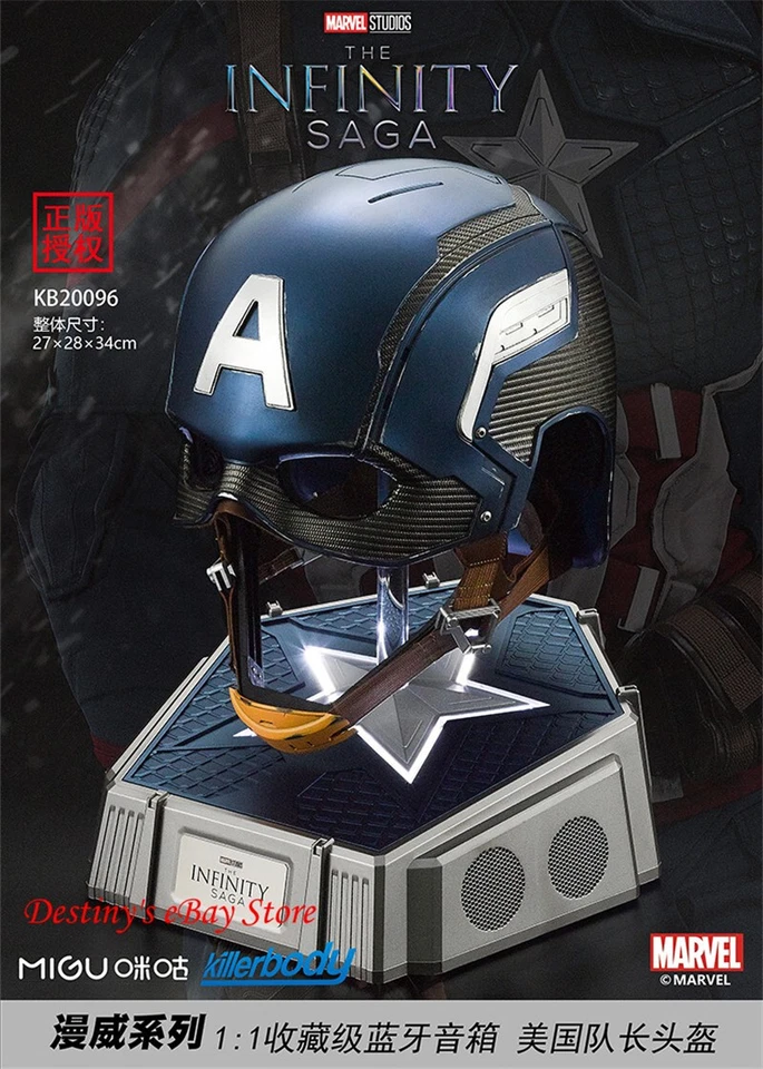 1:1 Captain America Cosplay Props Full Face Mask Base Wearable Helmet Killerbody - Image 2 of 4
