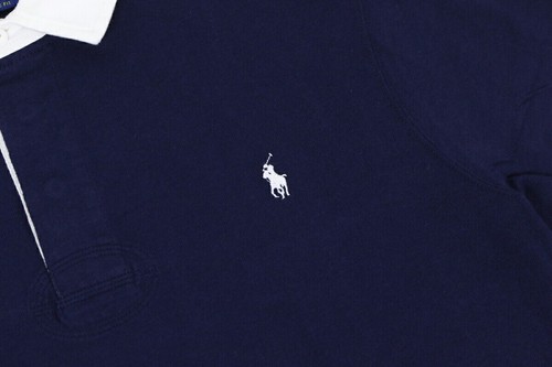 Camisa de Rugby Polo Ralph Lauren Manga Larga Calce Clásico Sólido - Azul Marino (Pony Blanco) - Imagen 3 de 3