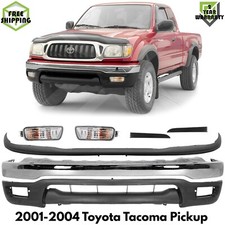 Front Bumper Chrome Steel Turn Signal Lights Kit For 2001-2004 Toyota Tacoma