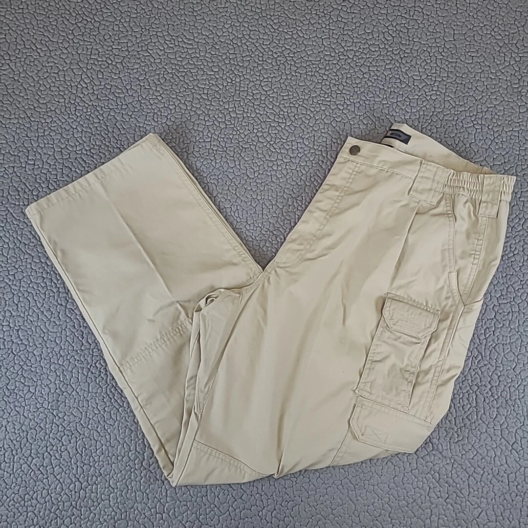 5.11 Tactical Pants Mens Size 30x38 Tan Canvas Ripstop Cargo Work Wear Adult