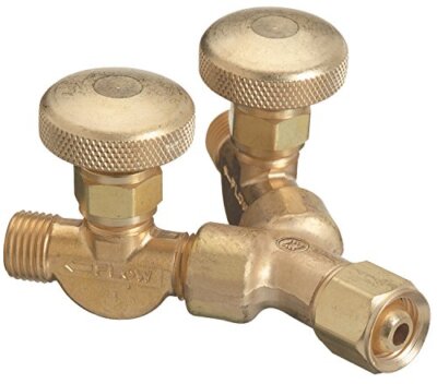 Western 111 Brass Oxygen Valved ''Y'' Connection