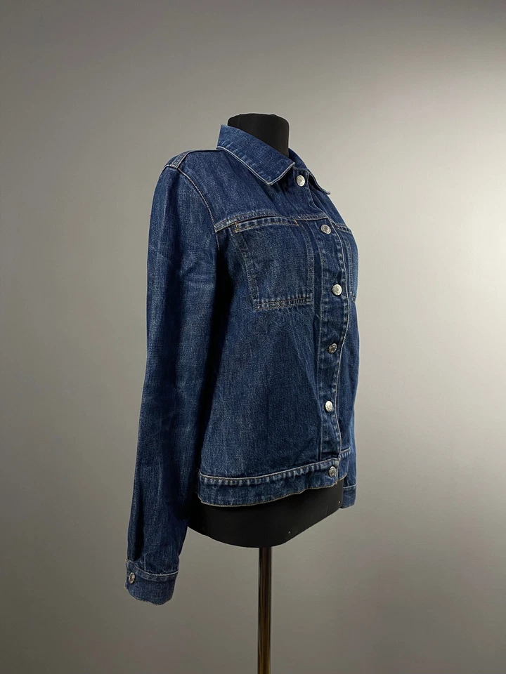 Chaqueta de mezclilla Helmut Lang 1998 vintage rara para mujer azul algodón azul talla 42 L Foto 3 de 4
