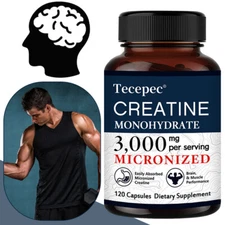Creatine Monohydrate Capsules - Strengthen The Body, Balance Brain Memory