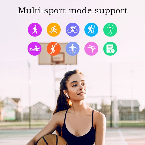 Luksusowy inteligentny zegarek damski smartwatch bransoletka Bluetooth do telefonów z systemem Android iOS - Zdjęcie 7 z 15